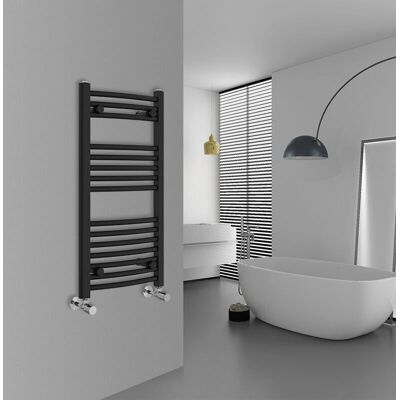 Warmehaus - Ladder - 800x400 - Black - Towel Rail Warmehaus - Ladder - 800x400 - Black - Towel Rail