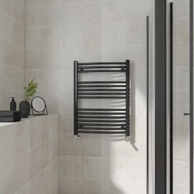 Warmehaus - Curved - Black - 800x600mm - Heated Towel Rail Warmehaus - Curved - Black - 800x600mm - Heated Towel Rail