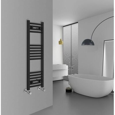 Warmehaus - Curved 1000x300 - Black - Ladder - Towel Rail Warmehaus - Curved 1000x300 - Black - Ladder - Towel Rail