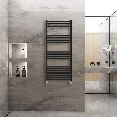 Warmehaus - Straight Heated Towel Rail - 1400x600mm - Black Warmehaus - Straight Heated Towel Rail - 1400x600mm - Black