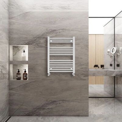 Warmehaus Straight Heated Towel Rail 800x600 mm - White - Bathroom - Towel Rail Warmehaus Straight Heated Towel Rail 800x600 mm - White - Bathroom - Towel Rail