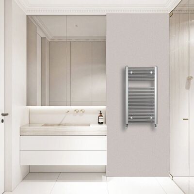 Warmehaus - Straight Heated Towel Rail - 800x450mm - Chrome - Towel Rail Warmehaus - Straight Heated Towel Rail - 800x450mm - Chrome - Towel Rail