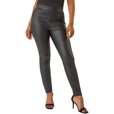Roman Petite Faux Leather Trousers - Black - Size 16 Roman Petite Faux Leather Trousers - Black - Size 16