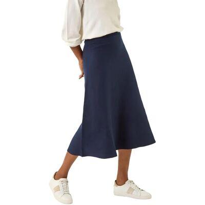 Roman Midnight Blue Elastic Waist A Line Midi Skirt - Size 16 Roman Midnight Blue Elastic Waist A Line Midi Skirt - Size 16