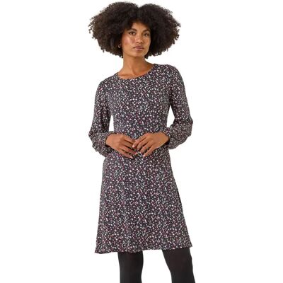 Roman Navy Ditsy Floral Stretch Dress - Size 10 Roman Navy Ditsy Floral Stretch Dress - Size 10