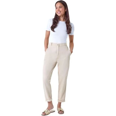 Roman Petite Baumwollmischung Stretch Chino-Hosen - Stone 10 Roman Petite Baumwollmischung Stretch Chino-Hosen - Stone 10