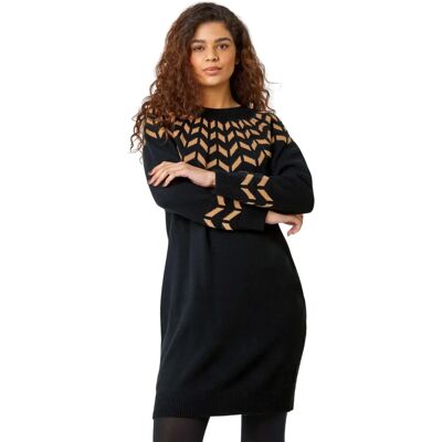 Roman Originals UK Chevron Knit Jumper Dress - Size 10 Roman Originals UK Chevron Knit Jumper Dress - Size 10