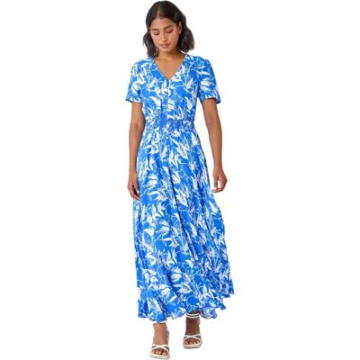 Roman Blumenmuster Knopf Maxikleid - Größe 16 Roman Blumenmuster Knopf Maxikleid - Größe 16
