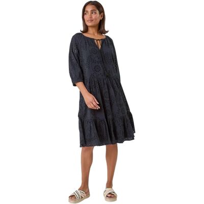 Robe en coton broderie anglaise à plusieurs couches - Robe - Publicité Robe en coton broderie anglaise à plusieurs couches - Robe - Publicité