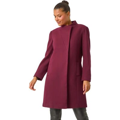 Roman UK Bordeaux Tailored Funnel Neck Coat - Size 20 - Coat Roman UK Bordeaux Tailored Funnel Neck Coat - Size 20 - Coat