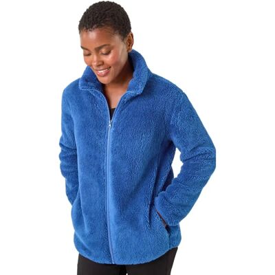 Roman Originals UK Royal Blue XL Sherpa Fleece Jacket - Jacket Roman Originals UK Royal Blue XL Sherpa Fleece Jacket - Jacket