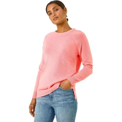 Roman Originals UK Rose Crew Neck Jumper - Womens Regular Fit Roman Originals UK Rose Crew Neck Jumper - Womens Regular Fit