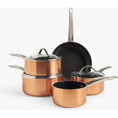 John Lewis Pan Set 5-Piece Copper Aluminium - Copper - Non-Stick - Aluminium - Cookware John Lewis Pan Set 5-Piece Copper Aluminium - Copper - Non-Stick - Aluminium - Cookware