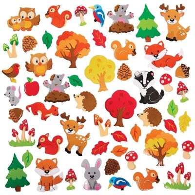 Baker Ross FX119 Autocollants forêt en mousse - Pack de 100 Baker Ross FX119 Autocollants forêt en mousse - Pack de 100