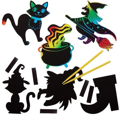 Baker Ross Art à Gratter Sorcière pour Halloween Baker Ross Art à Gratter Sorcière pour Halloween