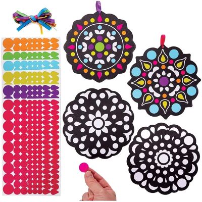 Baker Ross FX232 - Bunte Rangoli Punktkunst Dekorationen - Packung mit 12 Baker Ross FX232 - Bunte Rangoli Punktkunst Dekorationen - Packung mit 12