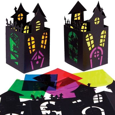 Baker Ross Spukhaus Buntglas Laternen Set - Halloween Bastelset Baker Ross Spukhaus Buntglas Laternen Set - Halloween Bastelset