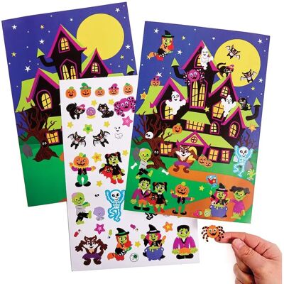 Kit scena con adesivi di Halloween - kit fai da te Kit scena con adesivi di Halloween - kit fai da te