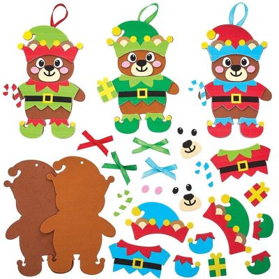 Kit de Décoration Ours Elf de Noël Baker Ross - Pack de 8 Kit de Décoration Ours Elf de Noël Baker Ross - Pack de 8