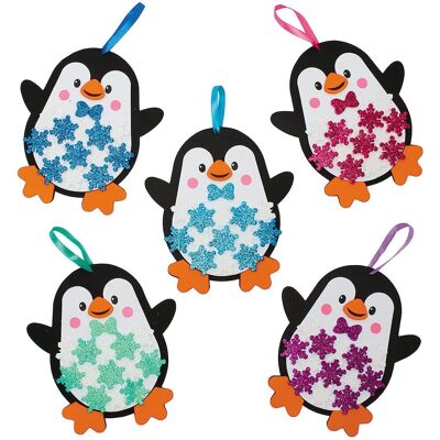 Baker Ross Pinguin Schneeflocken Dekorationsset - 5 Stück Baker Ross Pinguin Schneeflocken Dekorationsset - 5 Stück