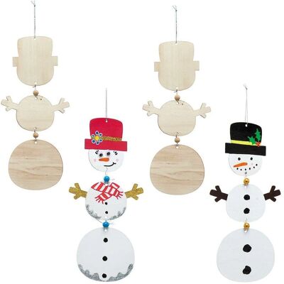 Kit decorativo pupazzo di neve in legno Baker Ross - Decora e Appendi Kit decorativo pupazzo di neve in legno Baker Ross - Decora e Appendi