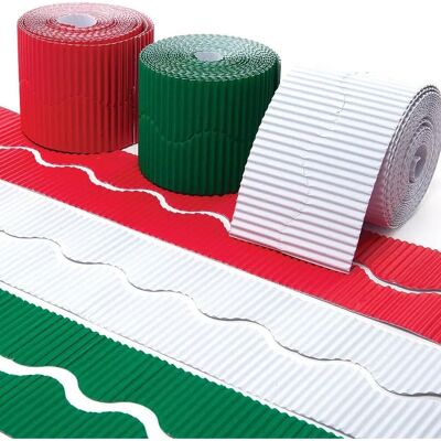 Baker Ross Christmas Corrugated Borders - Pack of 3 Baker Ross Christmas Corrugated Borders - Pack of 3