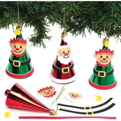 Baker Ross Weihnachtsbaumkugeln-Set mit Santa & Elf Baker Ross Weihnachtsbaumkugeln-Set mit Santa & Elf