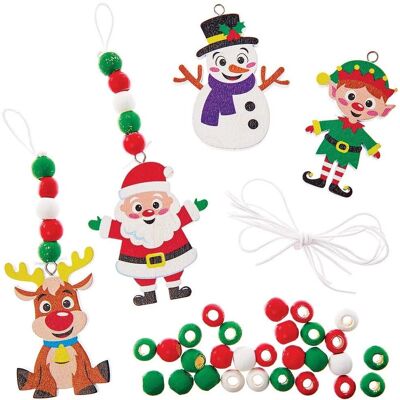 Kits de décoration de Noël en perles de bois - Noël Kits de décoration de Noël en perles de bois - Noël