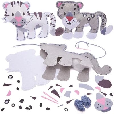 Näh Bastelsets Schneeleopard & Tiger - 2 Stück Näh Bastelsets Schneeleopard & Tiger - 2 Stück