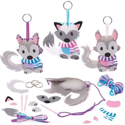 Marke Modell Tier-Schlüsselanhänger Nähset - Schlüsselring, Fuchs & Wolf Designs Marke Modell Tier-Schlüsselanhänger Nähset - Schlüsselring, Fuchs & Wolf Designs