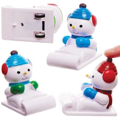 Schneemann Schlitten Pull Backs - Spielzeug Schneemann Schlitten Pull Backs - Spielzeug