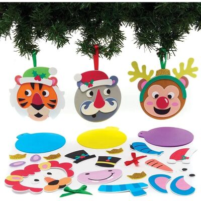 Kit de décoration d'animaux de la jungle de Noël - Paquet de 8 Kit de décoration d'animaux de la jungle de Noël - Paquet de 8