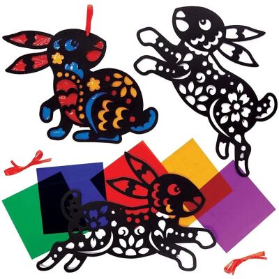Décorations en verre coloré Année du Lapin Baker Ross - Pack de 6 Décorations en verre coloré Année du Lapin Baker Ross - Pack de 6