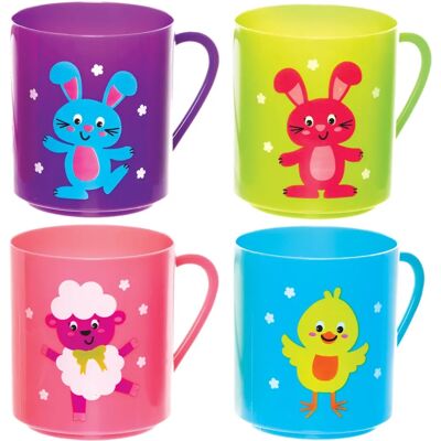 Gobelets en Plastique Personnages de Pâques - Lot de 4 Gobelets en Plastique Personnages de Pâques - Lot de 4
