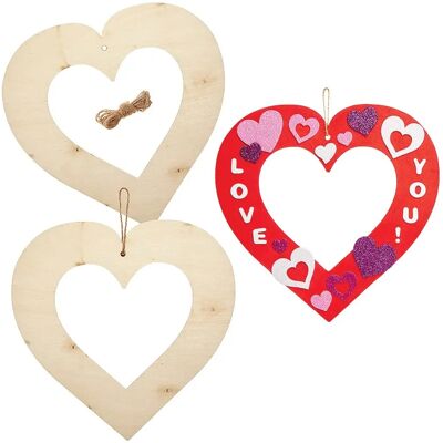 Craft Heart Wooden Wreath Base - Set of 6 - Supports pour guirlandes de Saint-Valentin Craft Heart Wooden Wreath Base - Set of 6 - Supports pour guirlandes de Saint-Valentin