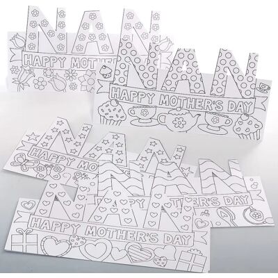 Cartes à colorier 'Nan' pour la fête des Mères - Cartes de vœux Cartes à colorier 'Nan' pour la fête des Mères - Cartes de vœux