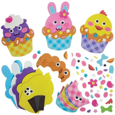 Baker Ross Oster Cupcake-Magnet-Bausatz - 8 Designs - Schaumstoff - 12,5cm Baker Ross Oster Cupcake-Magnet-Bausatz - 8 Designs - Schaumstoff - 12,5cm