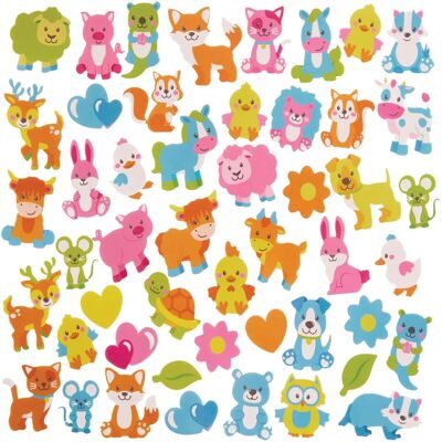 Autocollants en mousse pour bébés animaux - 200 pcs Autocollants en mousse pour bébés animaux - 200 pcs