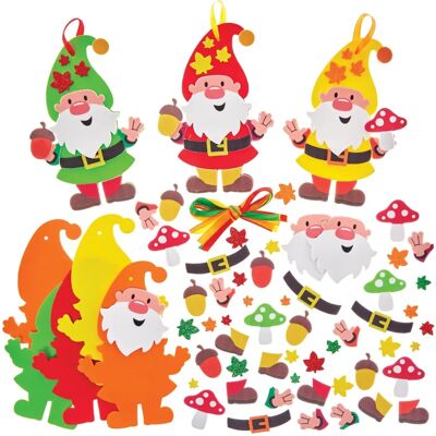 Kits de décoration à mélanger et assortir Gnomes d'automne - Paquet de 8 Kits de décoration à mélanger et assortir Gnomes d'automne - Paquet de 8