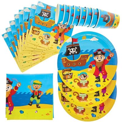 Pirattema serviser - Färgglad festpaket Pirattema serviser - Färgglad festpaket