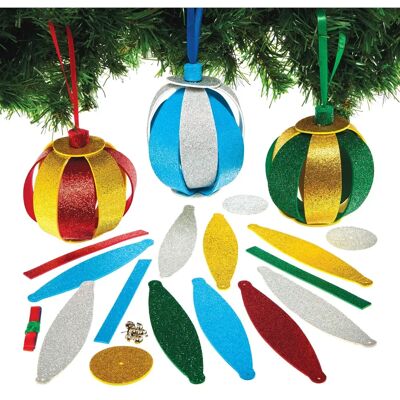 Kits de décoration de Noël avec boules en glitter 3D - Noël Kits de décoration de Noël avec boules en glitter 3D - Noël