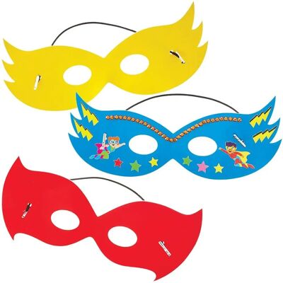 Puste maski superbohatera - Opakowanie 12 sztuk - DIY Puste maski superbohatera - Opakowanie 12 sztuk - DIY