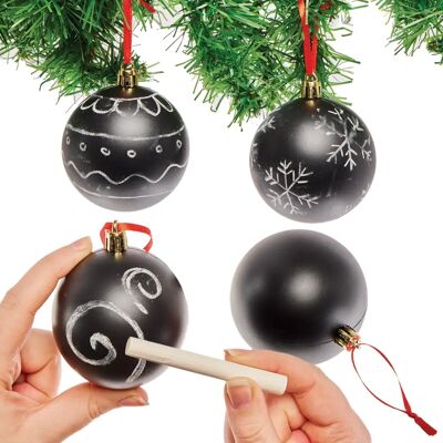 Krijt Kerstballen - Doos van 4 Krijt Kerstballen - Doos van 4