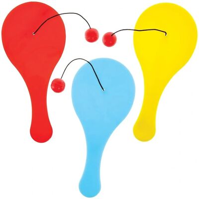 Mini Regenboogkleuren Paddle Ball Set van 8 Speelgoed Mini Regenboogkleuren Paddle Ball Set van 8 Speelgoed