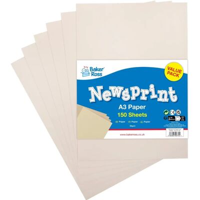 Baker Ross Pack de Papier Journal A3 - Papier Journal Baker Ross Pack de Papier Journal A3 - Papier Journal