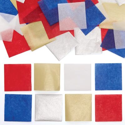 Cuadrados de Papel de Seda Coloreados para la Coronación - 4000 unidades Cuadrados de Papel de Seda Coloreados para la Coronación - 4000 unidades