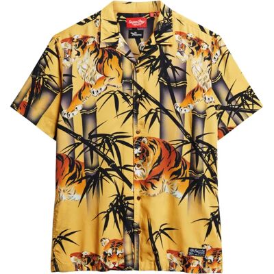 Superdry M4010740A Gelbe Hawaiian Resort Hemd - Hemd Superdry M4010740A Gelbe Hawaiian Resort Hemd - Hemd