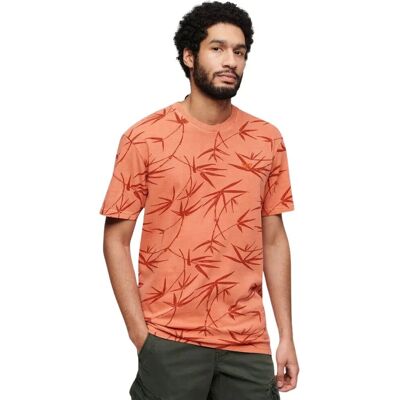 Superdry M1011891A Casual Pomarańczowa Bawełniana Koszulka - Koszulka Superdry M1011891A Casual Pomarańczowa Bawełniana Koszulka - Koszulka