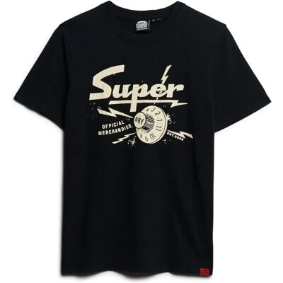 Superdry M1011918A Casual Schwarzes T-Shirt - T-Shirt Superdry M1011918A Casual Schwarzes T-Shirt - T-Shirt