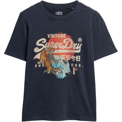 Superdry W1011423A T-shirt Relaxed Navy - Casual Superdry W1011423A T-shirt Relaxed Navy - Casual